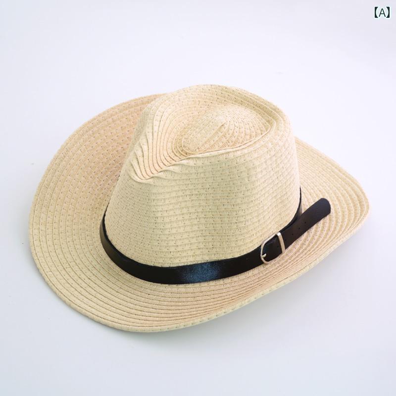 キッズ かわいい 麦わら帽子 子供用 ジャズ ハット 夏用 ボーイズ 麦わら 帽子 折りたたみ 式 パパ カ..