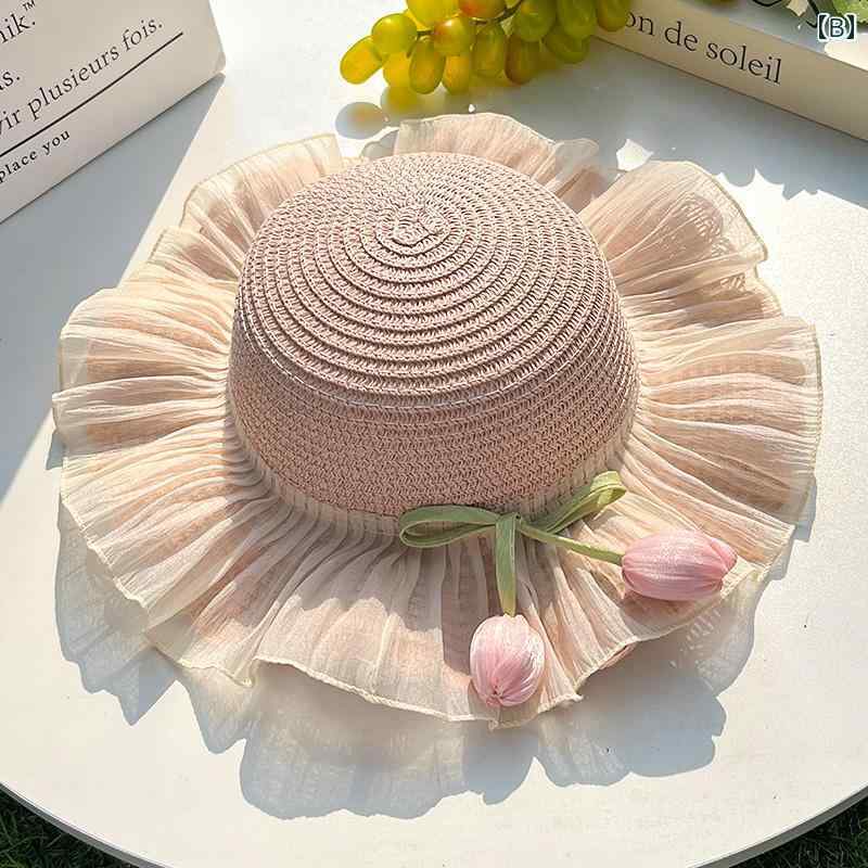 キッズ かわいい 麦わら帽子 女の子 森の 麦わら 帽子 2025 アウトドア 旅行 サンハット 子供用