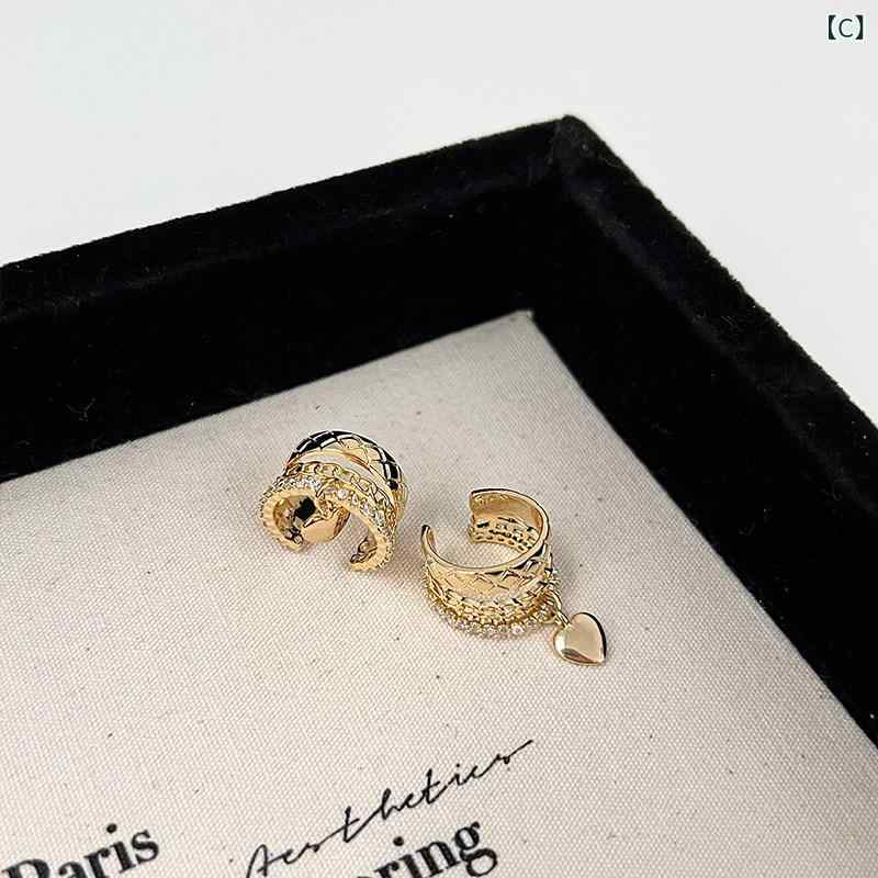 LAONsChoiceのイヤーカフ レディース イヤリング 愛への カウント ダウン | 耳の 骨 クリップ / RINGRING ストア フレンチ レトロ ノンホール イヤリングな レディース｜アングル3