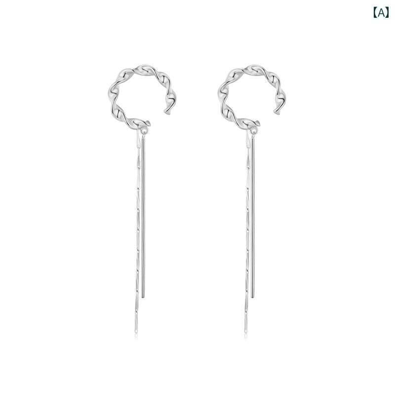 おしゃれ イヤーカフ レディース EORO スター リング シルバー タッセル イヤー クリップ レディース ..