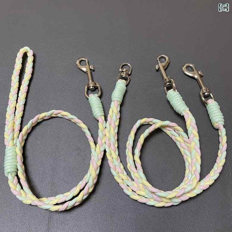ワンちゃん用 リード 犬用 牽引 ロープ 1 ～ 2本 絡まり 防止 ウォーキング 小型 犬 中型 ペット チェーン 首輪は 含まれません