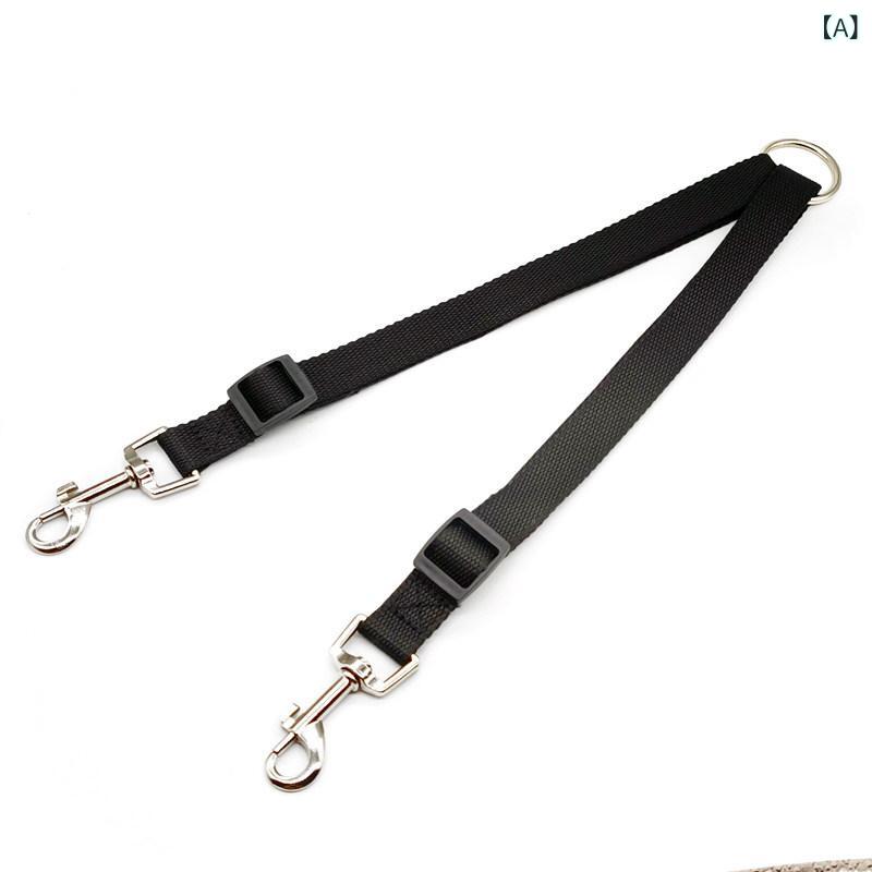ワンちゃん用 リード 犬用 牽引 ロープ 1 ～ 2本 ウォーキング ダブル ヘッド 小中 大型 犬 ペット用 テディ ゴールデンレトリバー チェーン