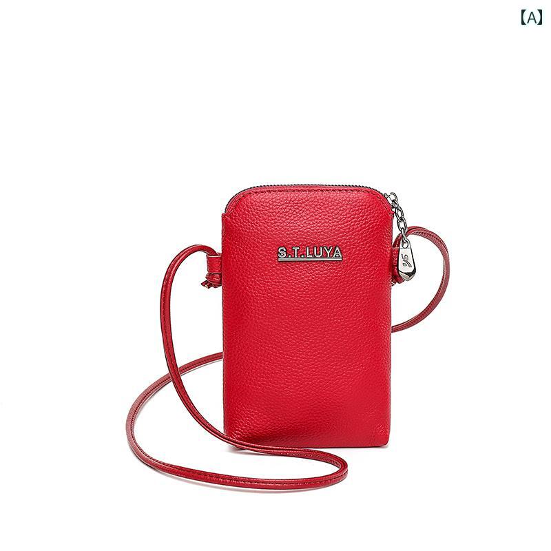 小物 アクセサリー バッグ レディース 一層 牛革 スマートフォン バッグ 2025新 夏小 女性 中年 母親 メッセンジャーバッグ 縦型小銭入れ