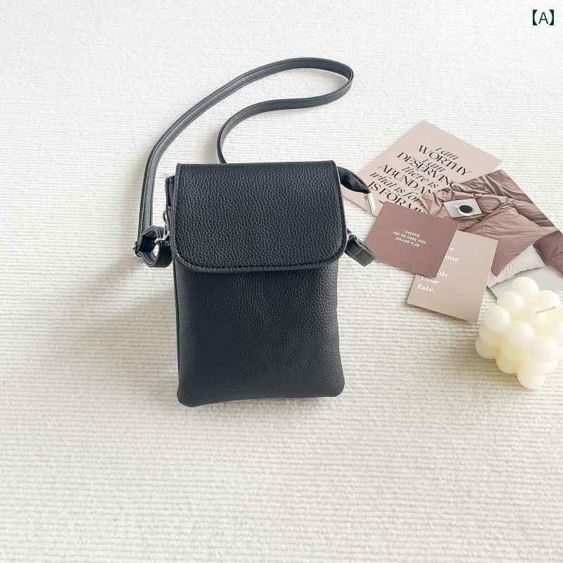 小物 アクセサリー バッグ レディース 大 画面 ソフトレザー ジッパー レトロ スマートフォン バッグ ..