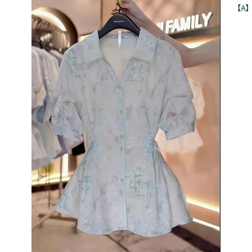 シンプル ブラウス 半袖 女性用 半袖 シャツ 2025夏の ホット スタイル ウエスト 年齢を 減らす のの トップス シンプル ブラウス 半袖 女性用 半袖 シャツ 2025夏の ホット スタイル ウエスト 年齢を 減らす のの トップス