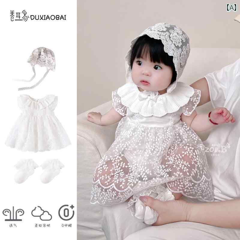 かわいい ドレス ベビー 赤ちゃんの 夏の 薄手 服 小さい 一ヶ月の 女の 赤ちゃん 満月の 百日 パーテ..