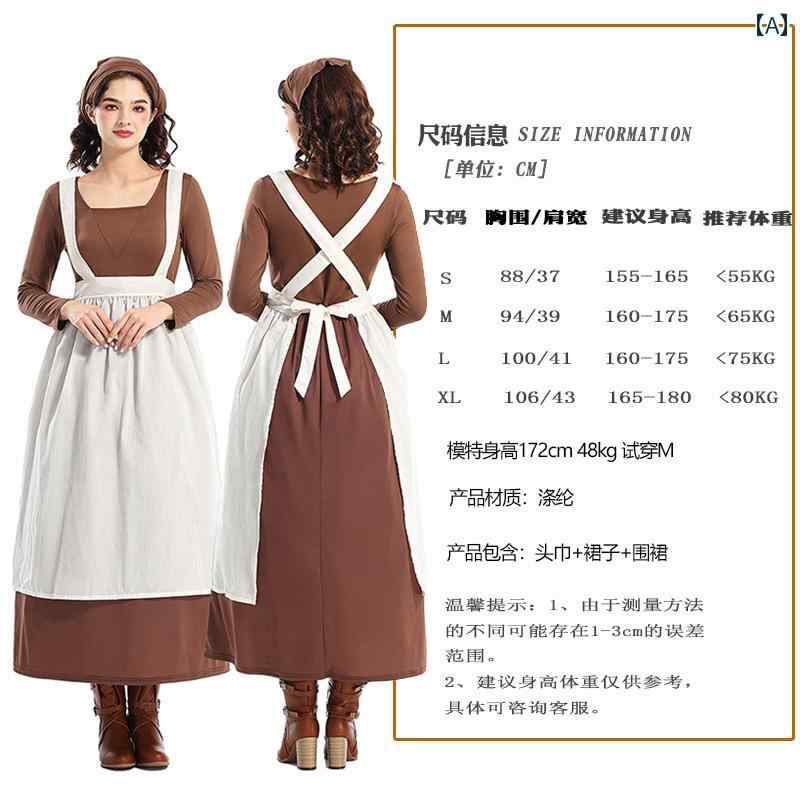 メイド服 大きいサイズ 中世 メイド 服 英国 風 ハウス キーパー コス コック 衣装 欧米 貴族お 嬢様 ..
