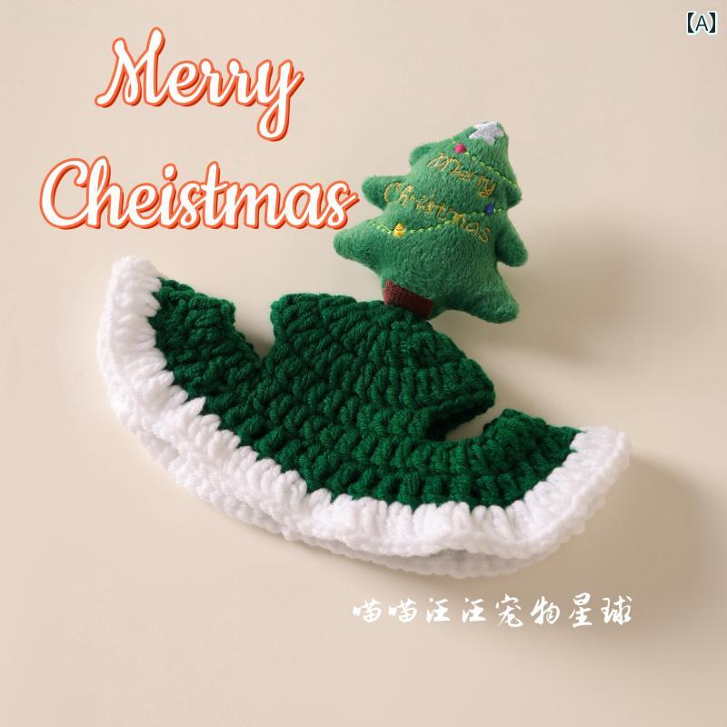 ペット用 クリスマス かわいい クリスマス 猫 服 暖かい 犬用 ヘッド バンド ニット ペット デコレーシ..