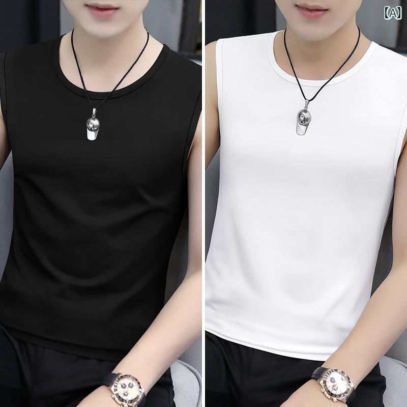 メンズ インナー シャツ 2枚】 モーダル コットン メンズ ベスト 2024 夏 冷感 通気性 スポーツ タイト..