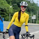 レディース サイクリング ウェア CA 長袖 サイクリングジャージ オール シーズン トップ 日焼け防止 湿気を 逃がす タイト 通気性 軽量 サイクリング