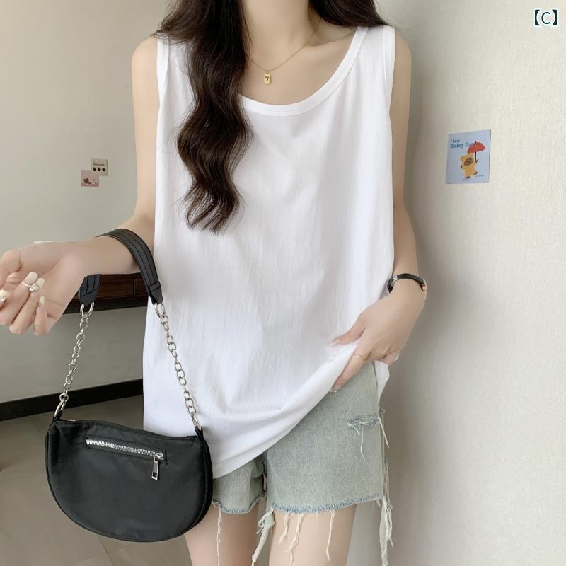 レディース タンクトップ フィット アメリカン ベスト レディースの 夏用 薄手 ノースリーブ Tシャツ な アウターウェア ウエスト コート スポーツ サスペンダー トップ