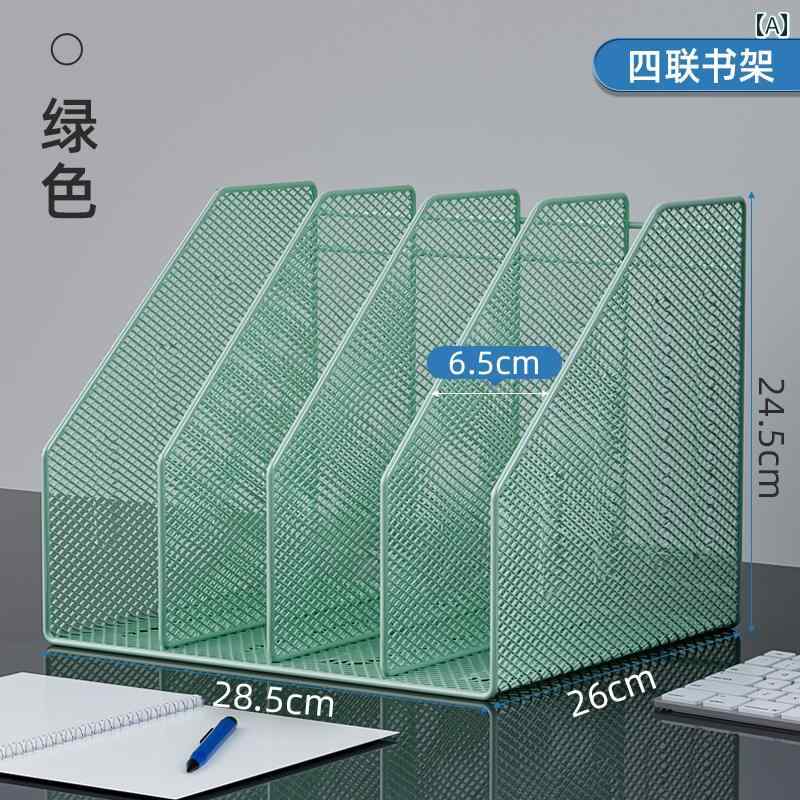 Magazine Boxes - デスク 収納 ボックス ファイル オフィス デスク トップ ラック ファイル 収納 メタル ブック エンド 多層 フォルダ ボックス 用品 学生 本棚 データ