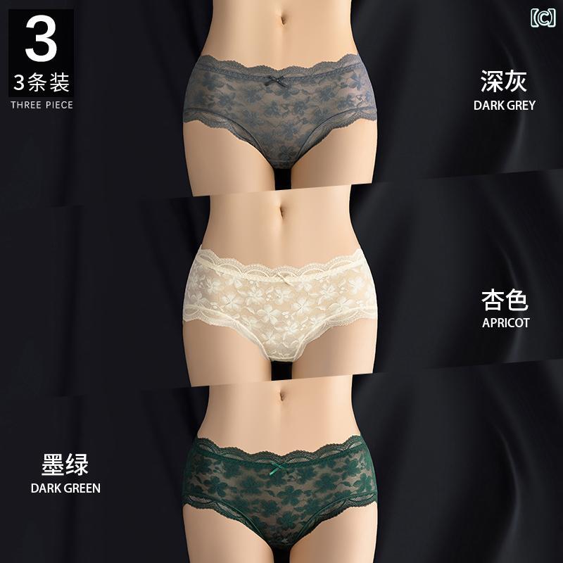 LAONsChoiceの下着 ショーツ　レディース 女性用 レースショーツ 綿 クロッチ 抗菌 な 魅惑的 薄型 トライアングル ショーツ 2025年新 スタイル 女の子向け｜アングル3