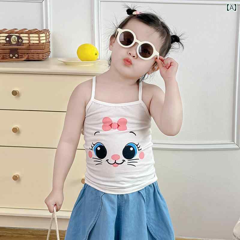キッズ キャミソール タンクトップ 女の子 キャミソール ベスト インナーウェア ベビー 美しい 背中 アウターウェア 夏 小さい 子供 薄型 スタイル 綿 ボトム