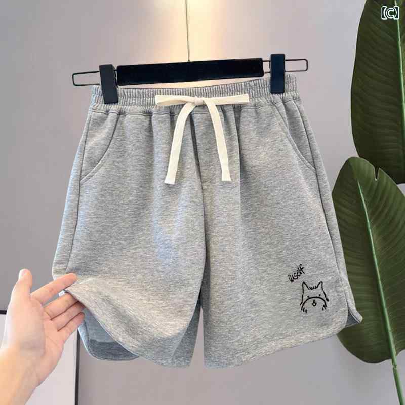 子供用 ショートパンツ 子供用 ショート パンツ 夏 2025 男の子 女の子 グレー ス...