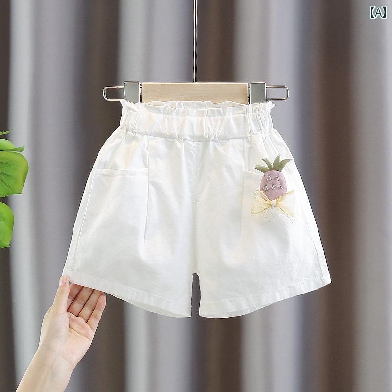 乐天商城 - 子供用 ショートパンツ 女の子 コットン ショート パンツ 小中 サイズ 子供用 薄手 ゆったり カジュアル 夏 アウターウェア