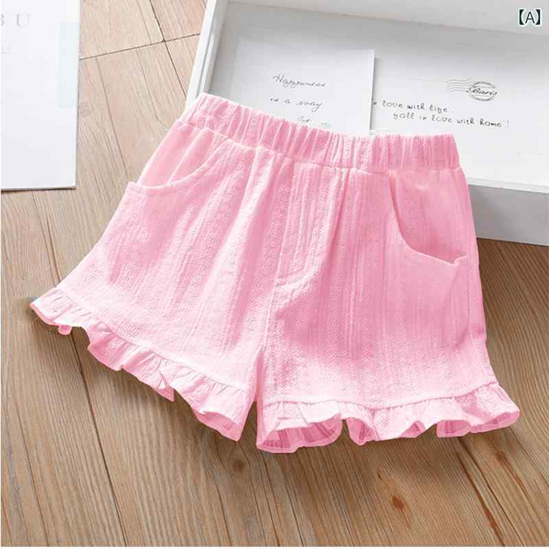 Long-Trousers, Trousers - 子供用 ショートパンツ 女の子 ショート パンツ 夏の 子供服 2025 スタイル ゆったり カジュアル コットン 子供 ベビー 薄手