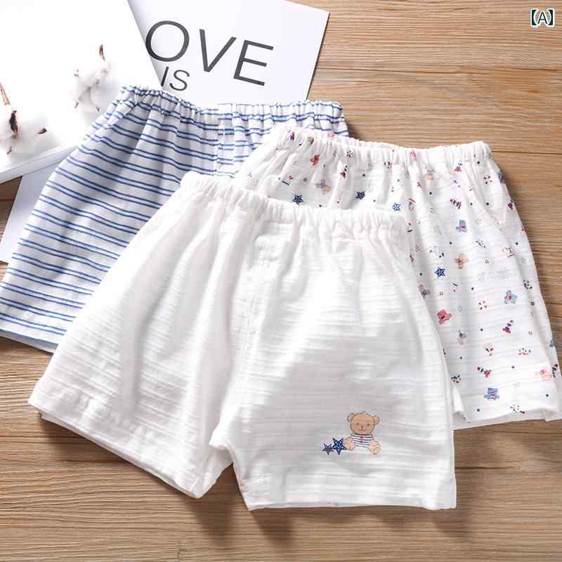 Long-Trousers, Trousers - 子供用 ショートパンツ 子供用 竹 綿 七分丈 ショート パンツ 夏用 薄手 男の子用 パジャマ ゆったり ベビー ホーム