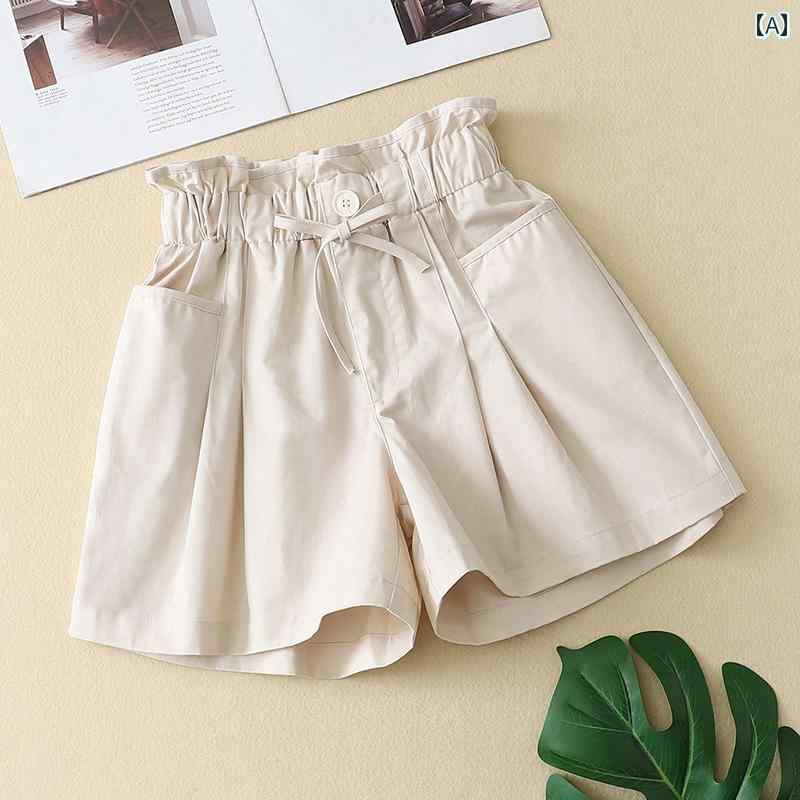 Long-Trousers, Trousers - 子供用 ショートパンツ 女の子 ショート パンツ 夏の アウターウェア 薄手の 子供用 ゆったり スカート ハイウエストの 小さい 女の子用 ホット 中大 サイズ おしゃれ