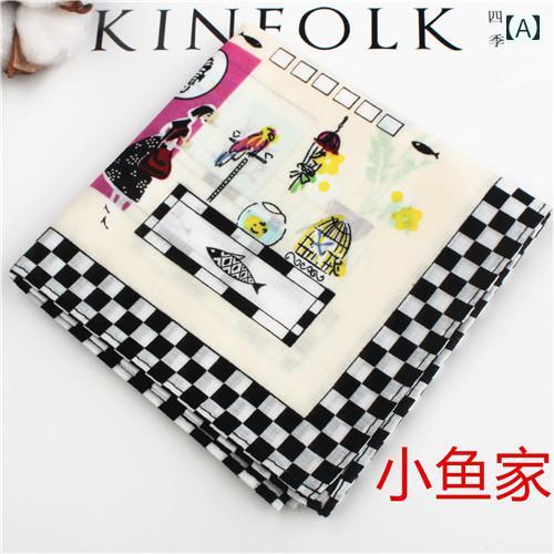 ハンカチ 上品 レディース ディリアン シリーズ ハンカチ 綿 女性 レトロ スタイル 薄 プリント 女の子 スクエアタオル 吸汗 爽 やか