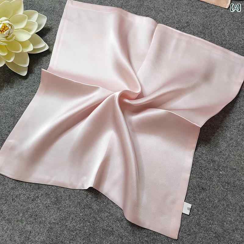 ハンカチ 上品 レディース 100 % 桑 絹 シルク ハンカチ 色 美容 スキン ケア 無地 クレープ サテン マルチ カラー オプション
