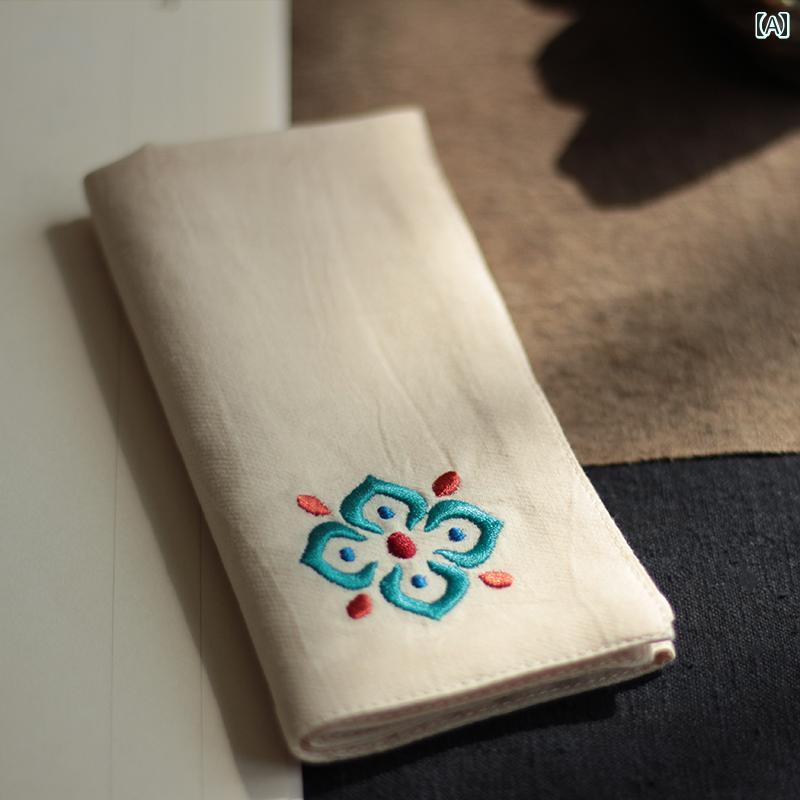 ハンカチ 上品 レディース 敦煌 ケーソン 柄 ┇ 刺繍 ハンカチ レトロ チャイナ風 人 男性 女性向け ギフト 吸汗