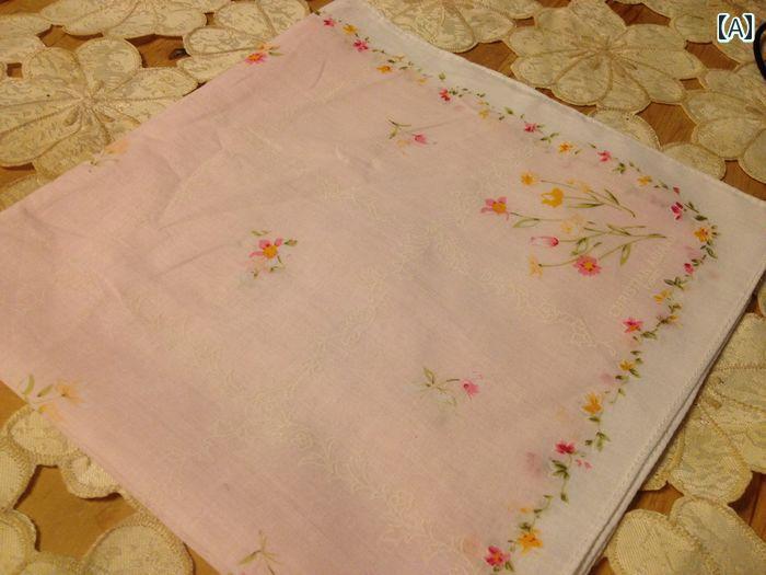 ハンカチ 上品 レディース コットン レディース ハンカチ スクエアタオル おしゃれで 柔らかい 薄手 吸水性 汗 拭き ギフト