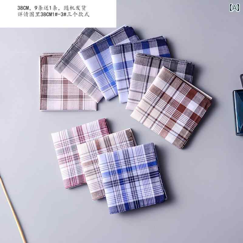 ハンカチ 上品 レディース 105元 3枚の ノスタルジックな 老人用 ハンカチ 汗を 吸収 する 綿の 男性用 老人の レトロ 感情の 先 染め 生地