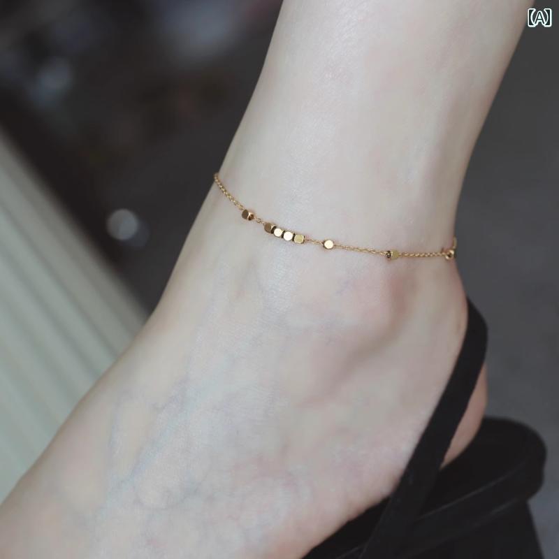 アンクレット レディース アクセサリー 崩れた ゴールド 角 砂糖 アンクレット レディース ライト 高級..