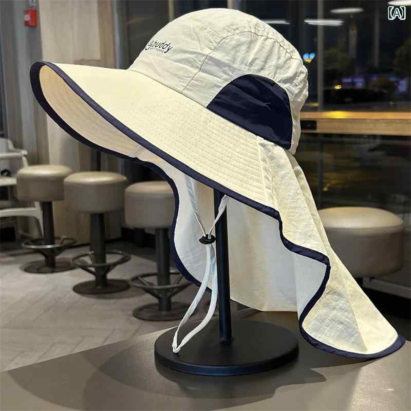 釣り アウトドア 日焼け防止　帽子 紫外線や 首から 保護 する メンズ レディースの バナナ ピンクの ..