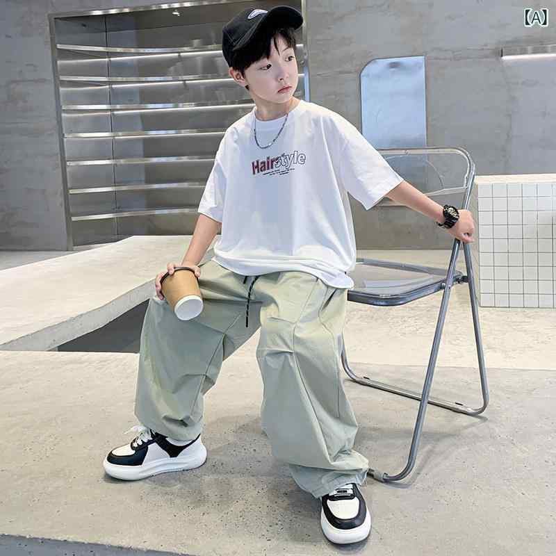 Miscellaneous Goods, Small Goods - キッズ カジュアル パンツ セット 男の子 夏の ズボンの スーツは 薄手 2025年の 子供の 半袖の スポーツウェアの 大きい な