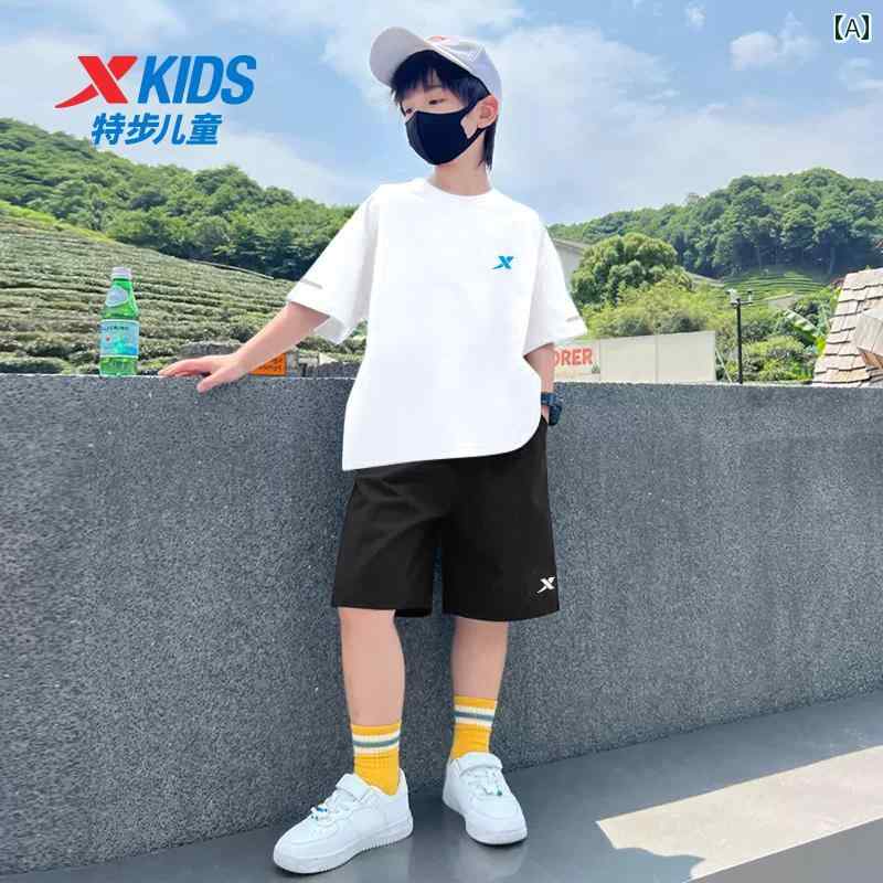 キッズ カジュアル パンツ セット スペシャル ステップ 子供服 男の子 半袖 スーツ 2025 夏 子供 速乾 スポーツ ツーピース ショート パンツ Tシャツ 夏服