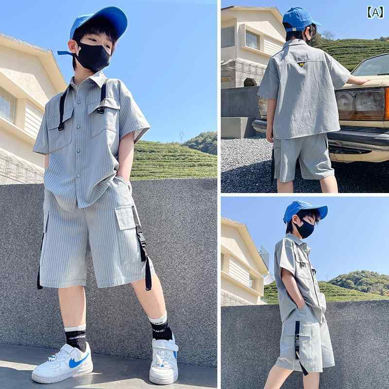 キッズ カジュアル パンツ セット な 男の子 夏の スーツ 2025 子供の 半袖 シャツ 男の子で