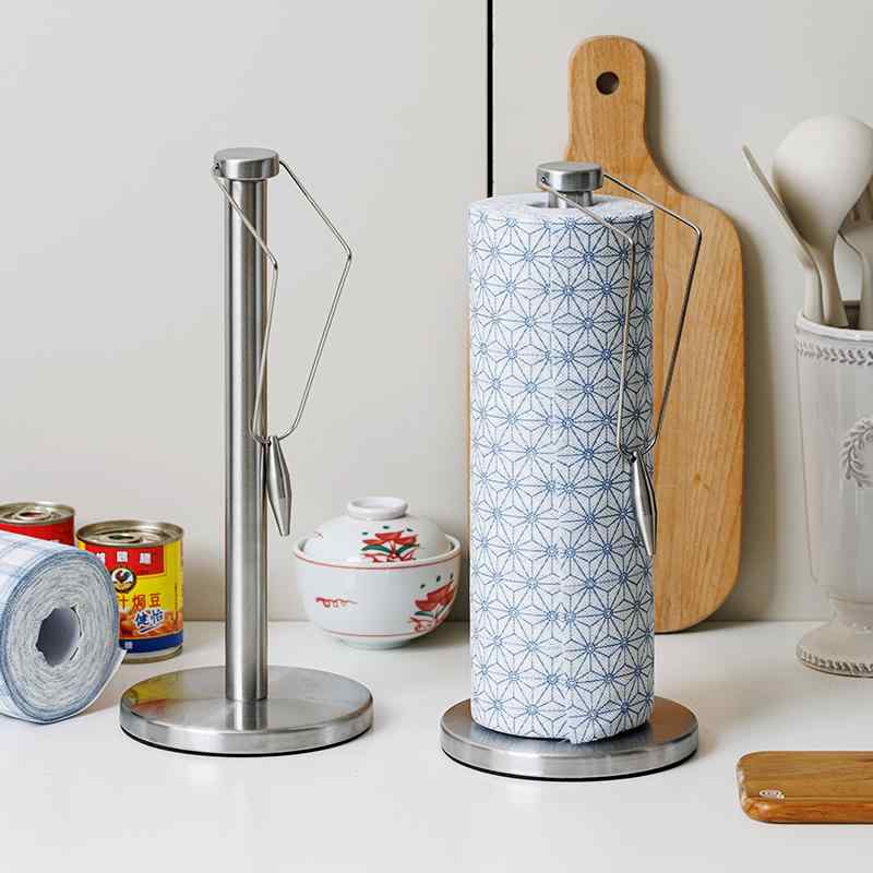 キッチン ペーパー ホルダー ステンレス製 キッチンロールホルダー カウンター トップ 縦型 ペーパー ..