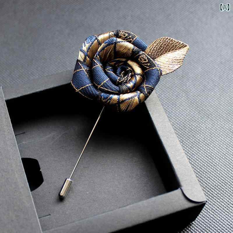 コサージュ パーティー アクセサリー ローズ ブローチ ユニセックス コサージュ スーツ シャツ ポケット タオル 新郎 ベスト マン カラー ピン ギフト ボ...