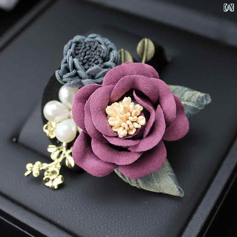 コサージュ パーティー アクセサリー の ジュエリー ブローチ エレガントな レディース ビジネスウェア コサージュ 布の 小花 バッジ コートな 布 アクセサ...