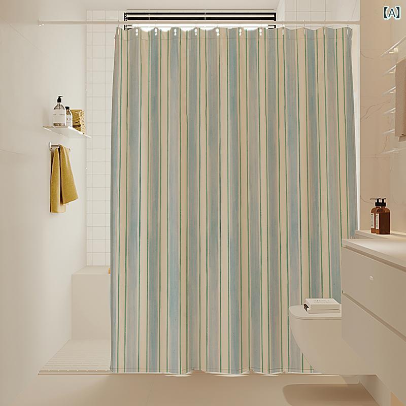 浴室用 シャワーカーテン おしゃれ Xishu バス ルーム シャワー カーテン パンチ フリー 吊り下げ シールド 乾 湿 分離 防水 防 カビ