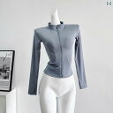 ラッシュ ガード レディース グレーの 冷感 スタンドカラー 日焼け防止 服 女性用 2025夏 薄手 スリム 通気性 速乾 スポーツ ヨガ ジャケット