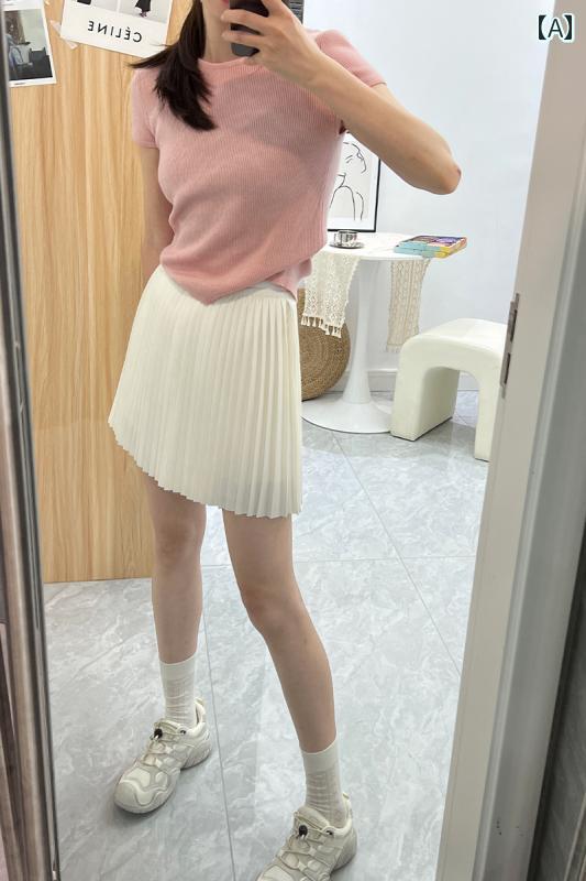 樂天商城 - プリーツ スカート レディース モモ 姉さん 夏 ホワイト ショート スカート 小さい プリーツスカート レディース aライン