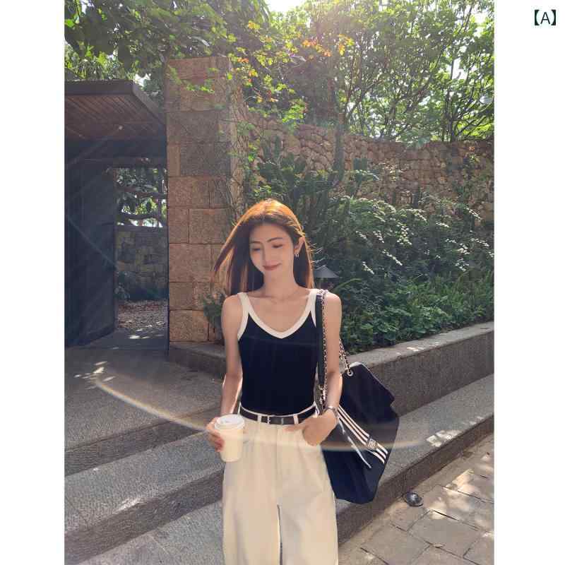 ニット キャミソール レディース MULVAN 胸 パッド 付き Vネック ニットキャミソール。 女性用。 スリ..