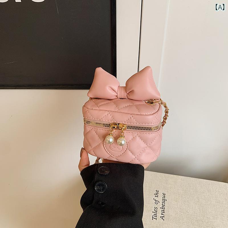 子供用 かわいい ポーチ バッグ 蝶 結びの 子供用 メッセンジャーバッグ 女の子 かわいい ラインストーン チェーン 小さい スクエアバッグ ミニ お出かけ ワンショルダー小銭入れ