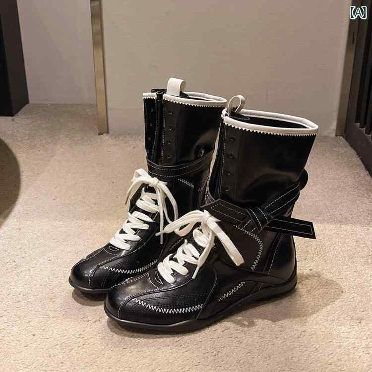 ブーティ おしゃれ ブーツ カジュアルで レトロ インナー ハイト アップ ブーツ 女性用 英国製 ラウン..