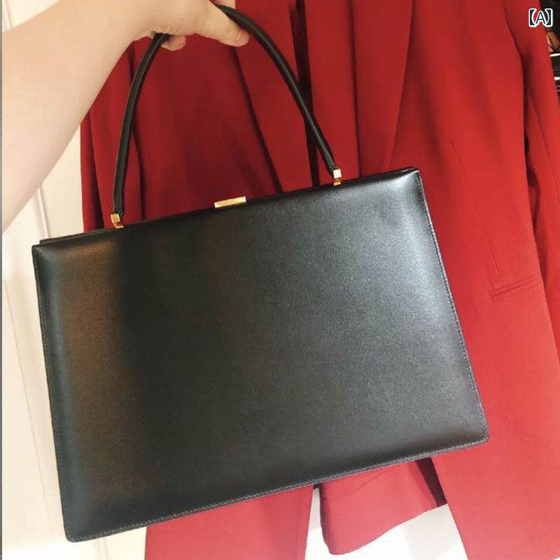 フォーマル ブラック バッグ フランス製 革 ヴィンテージ クリップ ハンドバッグ年 レディースバッグ ..