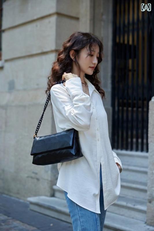 フォーマル ブラック バッグ テクスチャー ド アンダー アーム バッグ 2024 春夏 ラインストーン 折り..