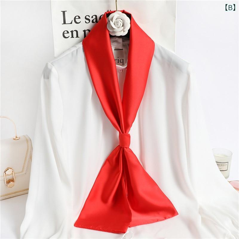 スカーフ リボン おしゃれ 赤 紫の 小さい シルクスカーフ 秋冬 レディース ネック アクセサリー 狭くてな 蝶 ネクタイ ロング スカーフ シャツ 装飾 付き 薄手