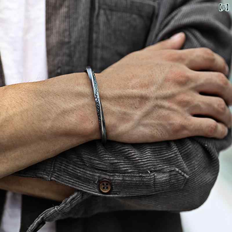 バングル ブレスレット メンズ 縁起の 良い メビウスの 帯 唐草 パターン バイキング ブレスレット スター リング シルバーブレスレット メンズな レトロ 高齢者 調節可能