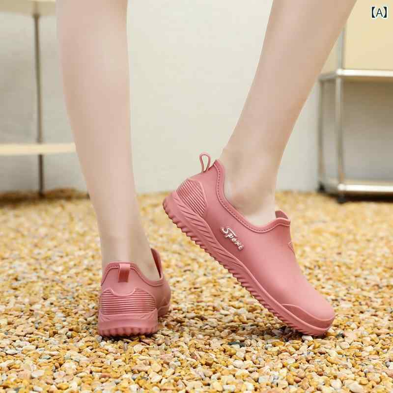 カジュアル レイン ブーツ レディース シューズ レディース おしゃれな レインブーツ 滑り止めと ベルベットの ウォーター シューズ 柔らかい 靴 底 キッチン 防水 ショート チューブ 作業用 ゴム 疲れにくい