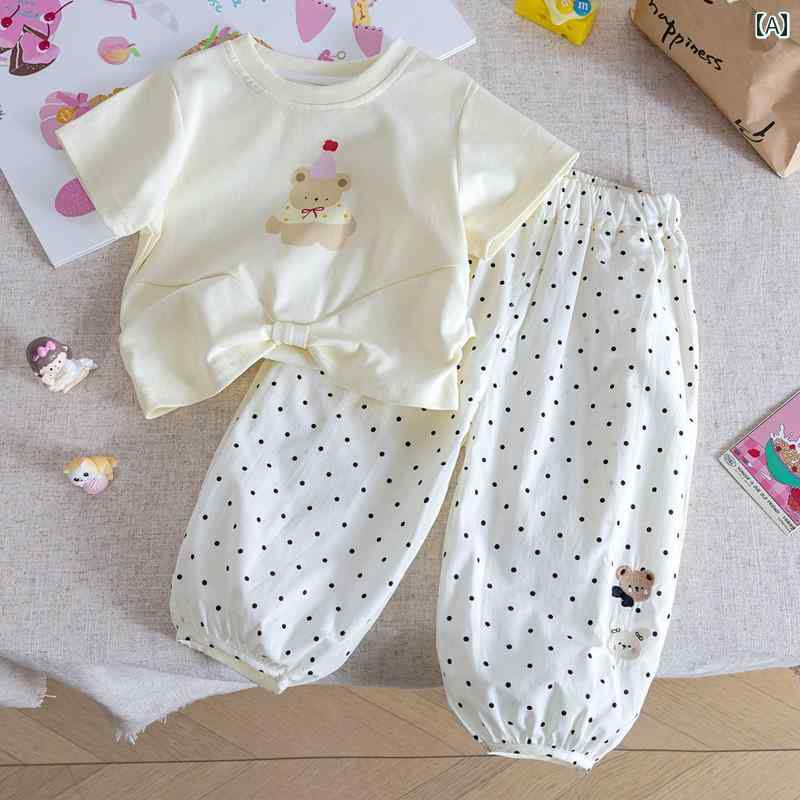 ベビー服 上下セット かわいい ベビー 服 夏 薄手 韓国 リトル プリンセス かわいい 半袖 防蚊 パンツ スーツ 1歳 3歳 女の子 赤ちゃん 子供服