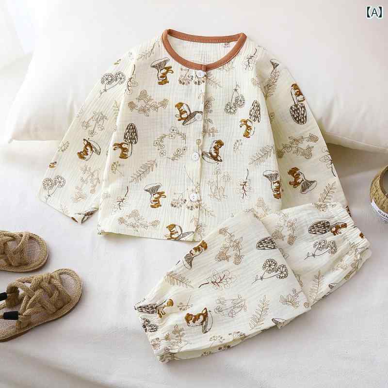 ベビー服 上下セット かわいい 男の子 春服 2025年 ベビー 服 夏服 ガーゼ パジャマ 空調 子供服 女の子