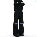 フレア パンツ ストリート FILFR 破れ ステッチ ストライプ シミター パンツ メンズ レディース アメリカン ストリート クリーン フィット フレア ブ...